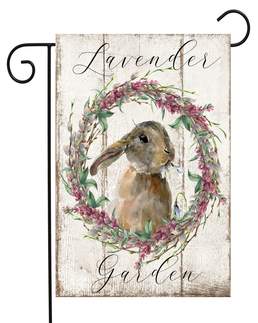 Lavender Rabbit Garden Flag #G1798