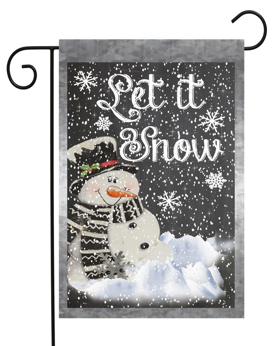 Let It Snow Snowman Garden Flag #G1614