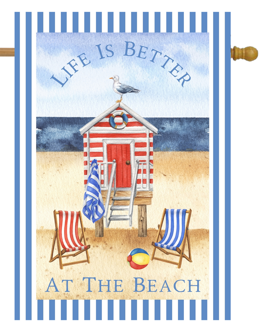 Life Is Better at the Beach House Flag #H2231