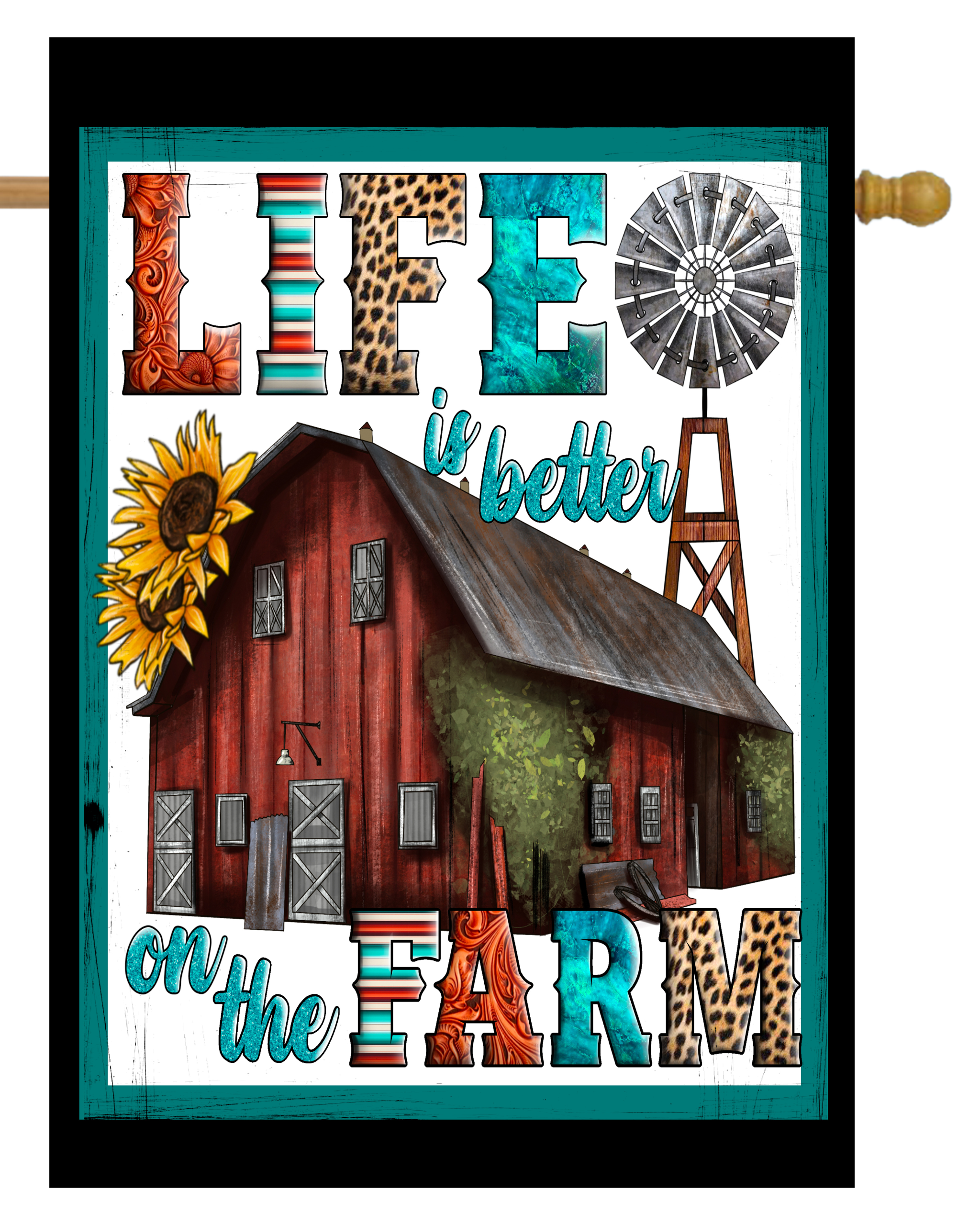 Life on the Farm House Flag #H2435