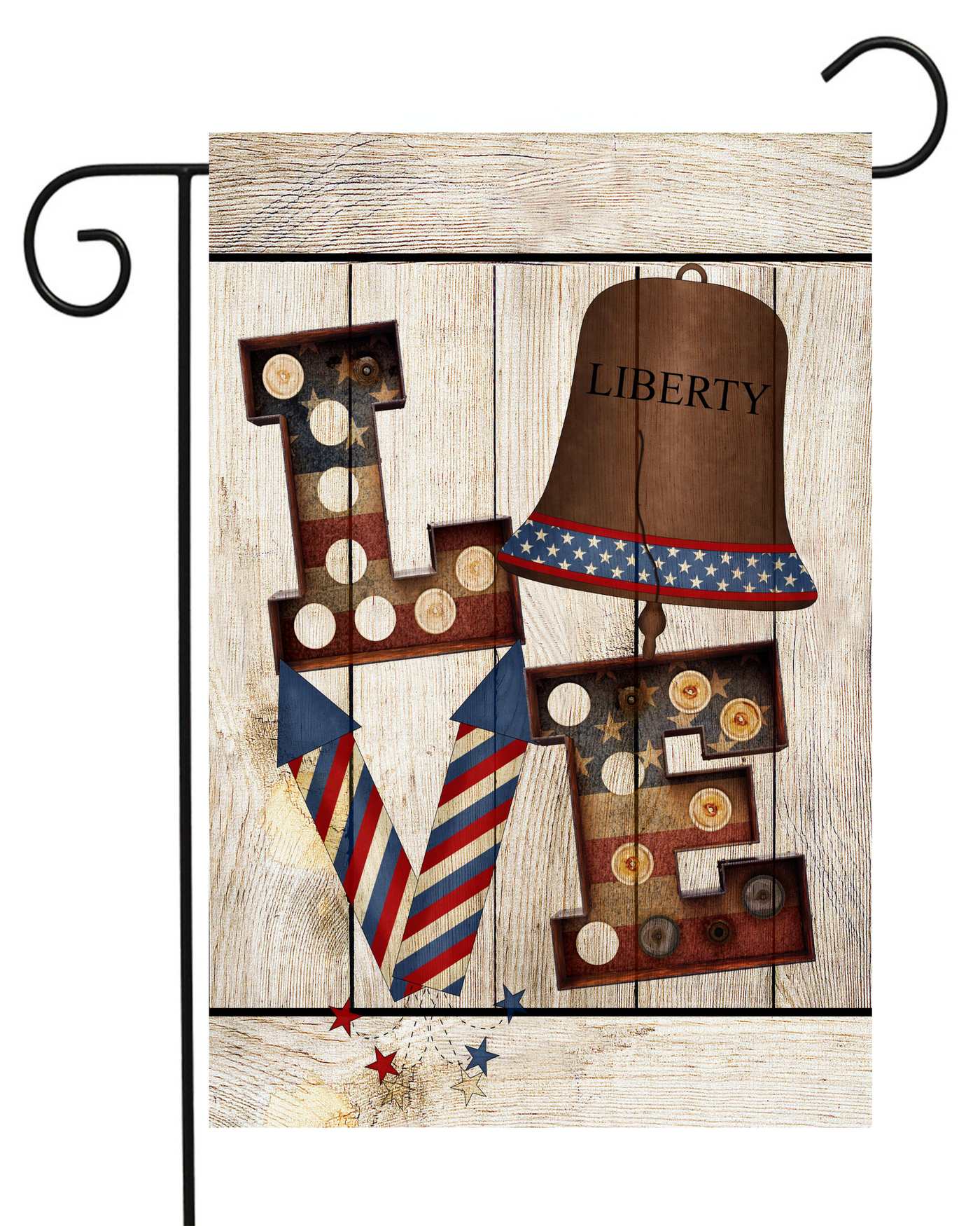 Love Liberty Bell Patriotic Garden Flag #G1667