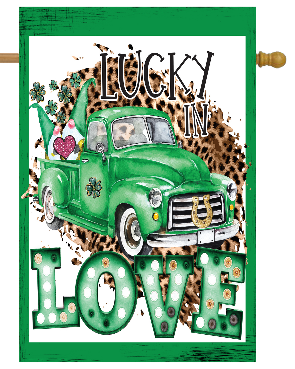 Lucky in Love House Flag #H1939