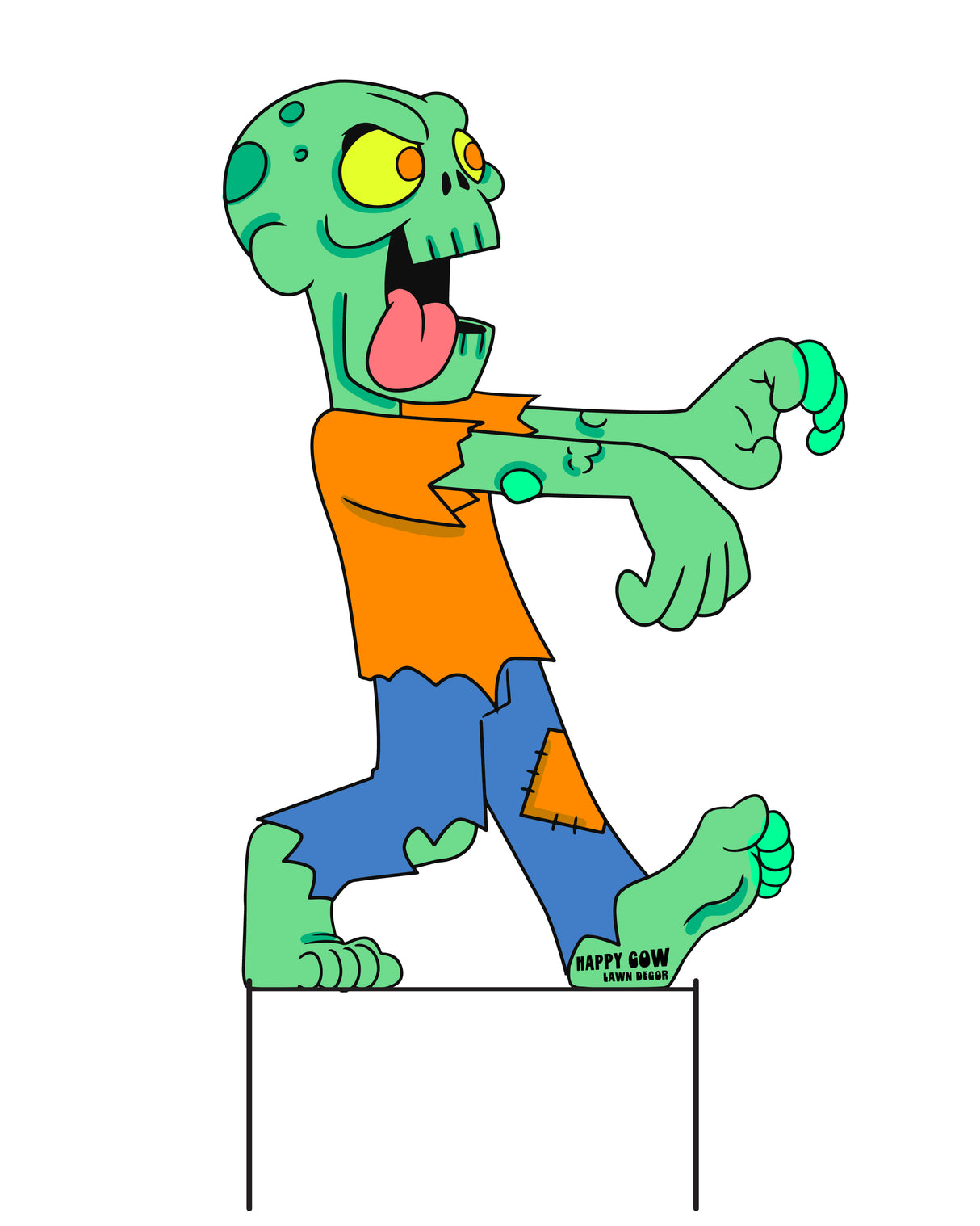 Walking Zombie Large Metal Lawn Sign #MA0002