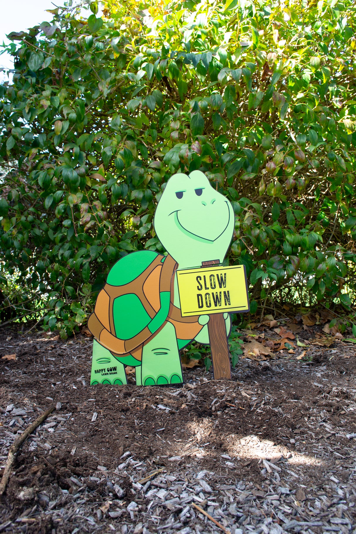 "Slow Down" Turtle Large Metal Lawn Sign #MA0004