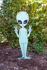 "I Come in Peace" Alien Large Metal Lawn Sign #MA0005