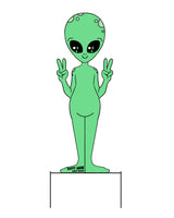 "I Come in Peace" Alien Large Metal Lawn Sign #MA0005