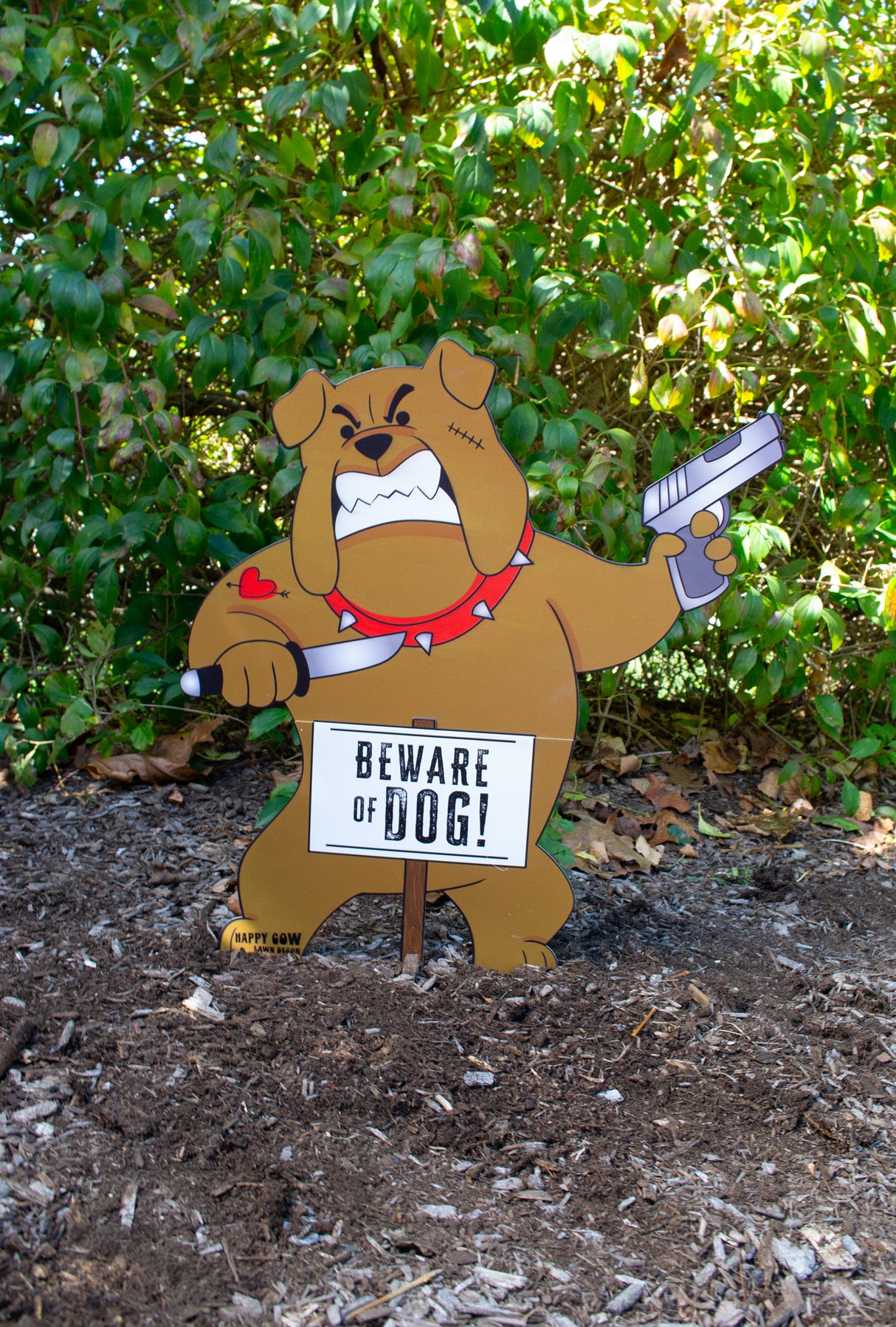 "Beware of Dog" Large Metal Lawn Sign #MA0006