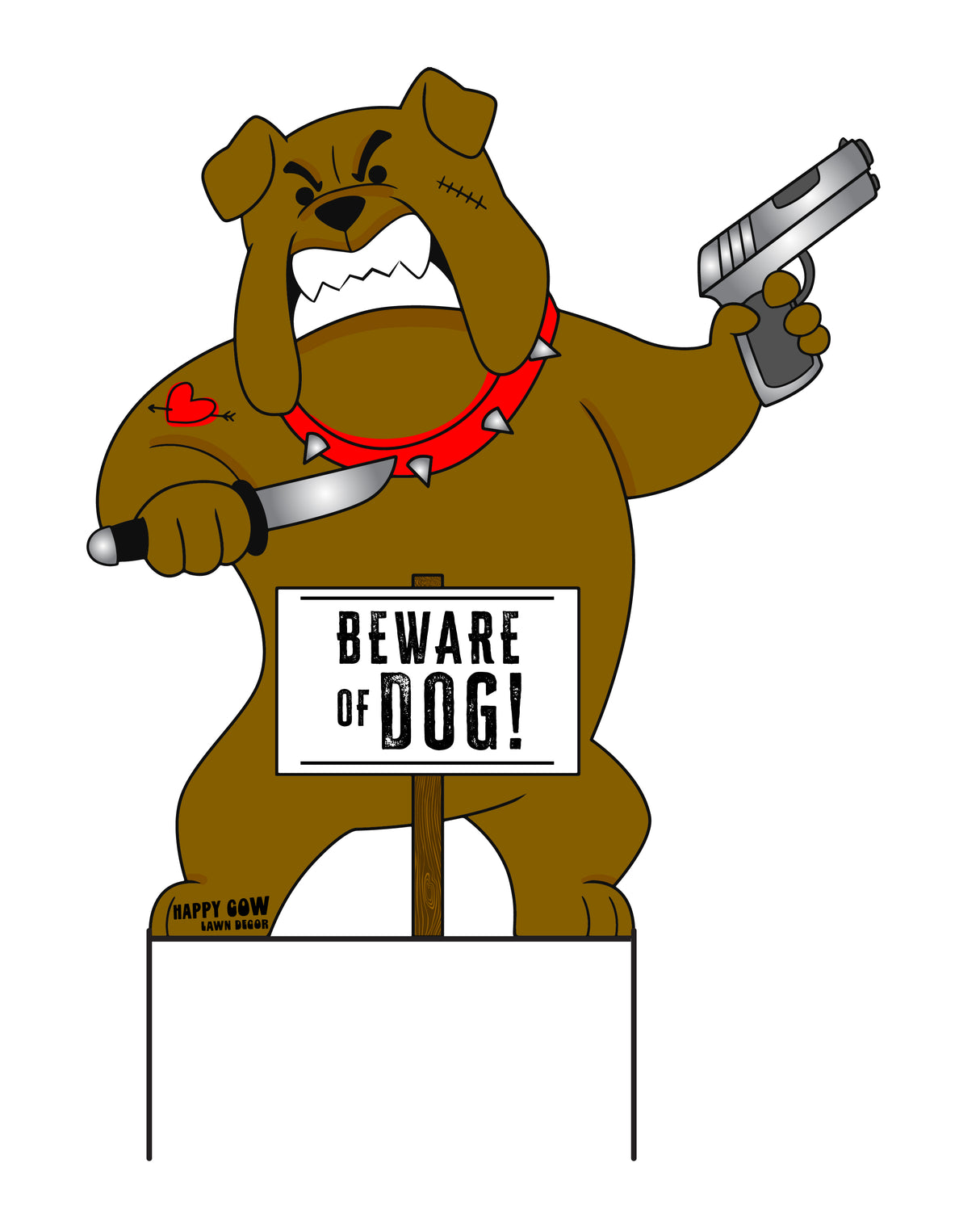 "Beware of Dog" Large Metal Lawn Sign #MA0006