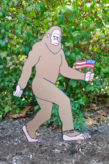 Patriotic Bigfoot Large Metal Lawn Sign #MA0007