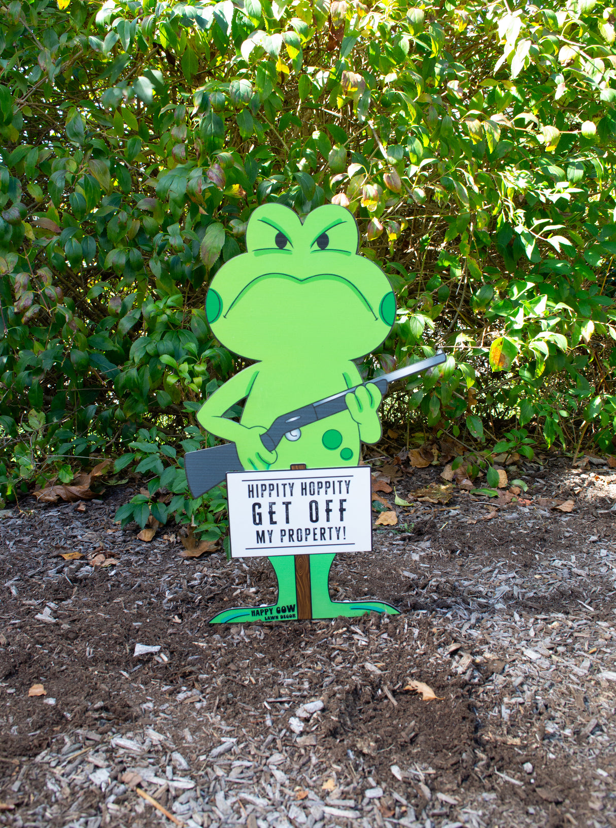 "Hippity Hoppity Geget Off My Property" Frog Large Metal Lawn Sign #MA0008