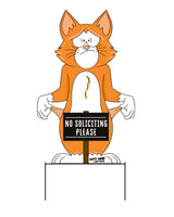 "No Soliciting Please" Cat Large Metal Lawn Sign #MA0010