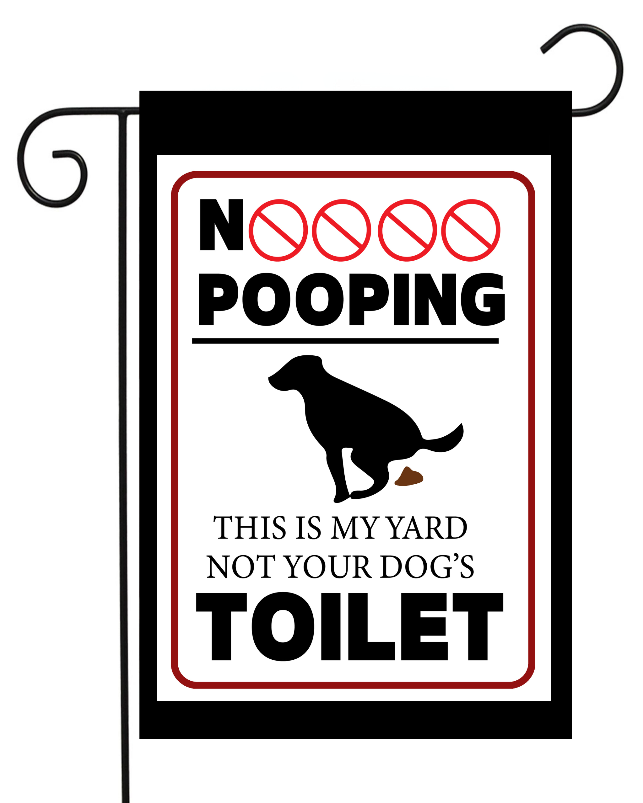 No Pooping Dog Yard Toilet Garden Flag #G2545