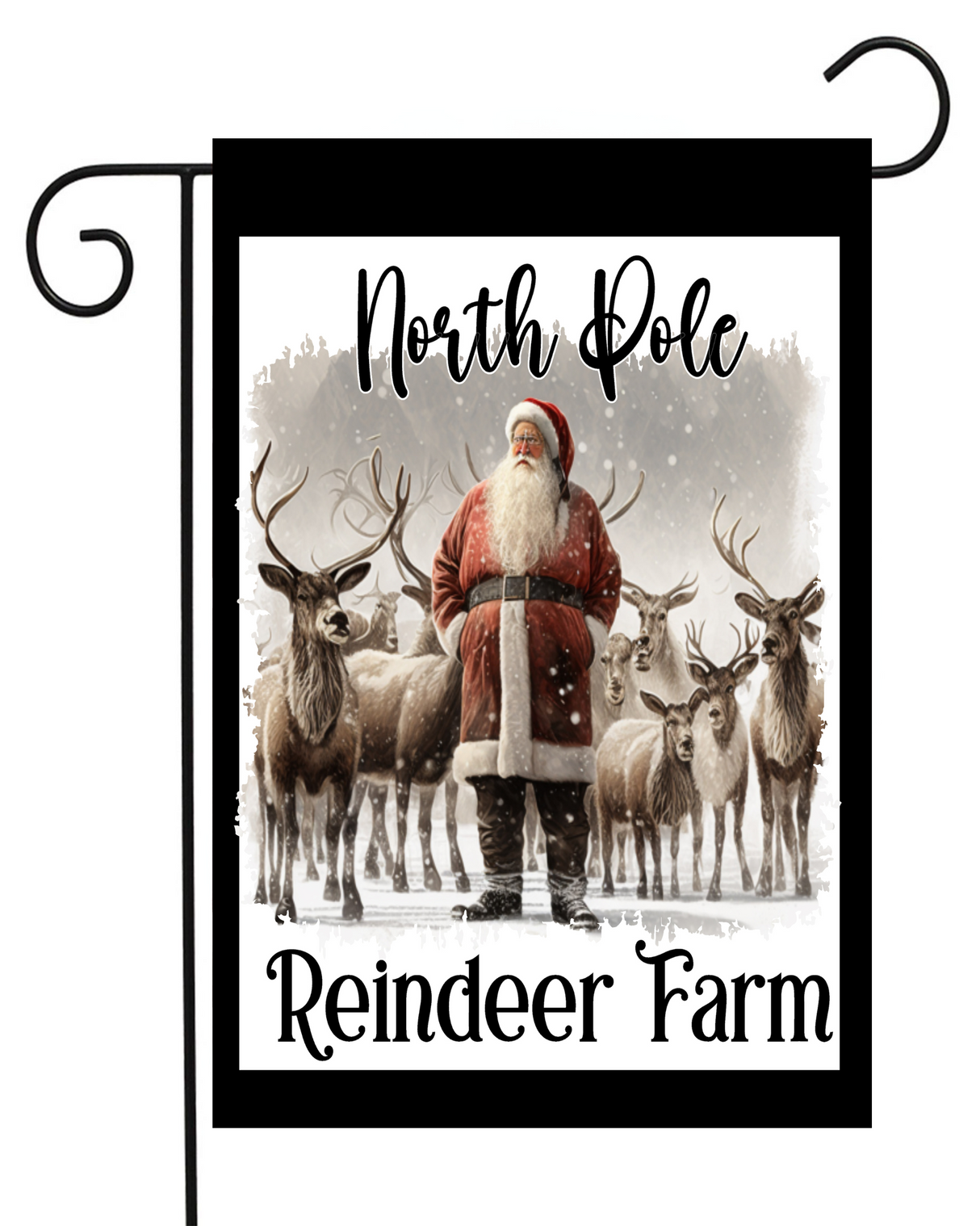 North Pole Reindeer Farm Garden Flag #G2570