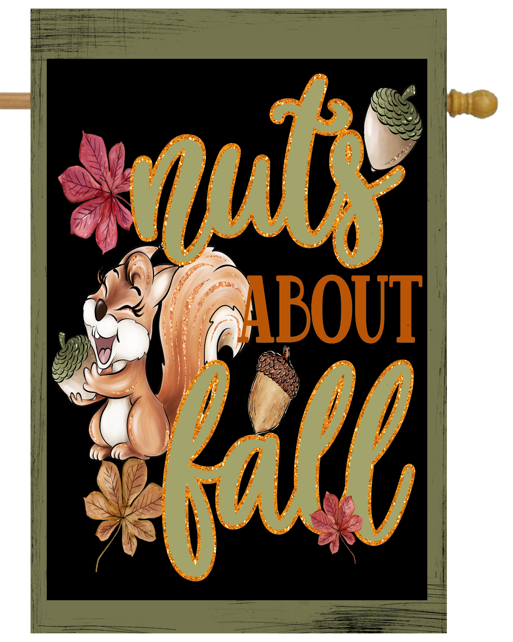 Nuts About Fall House Flag # H2118