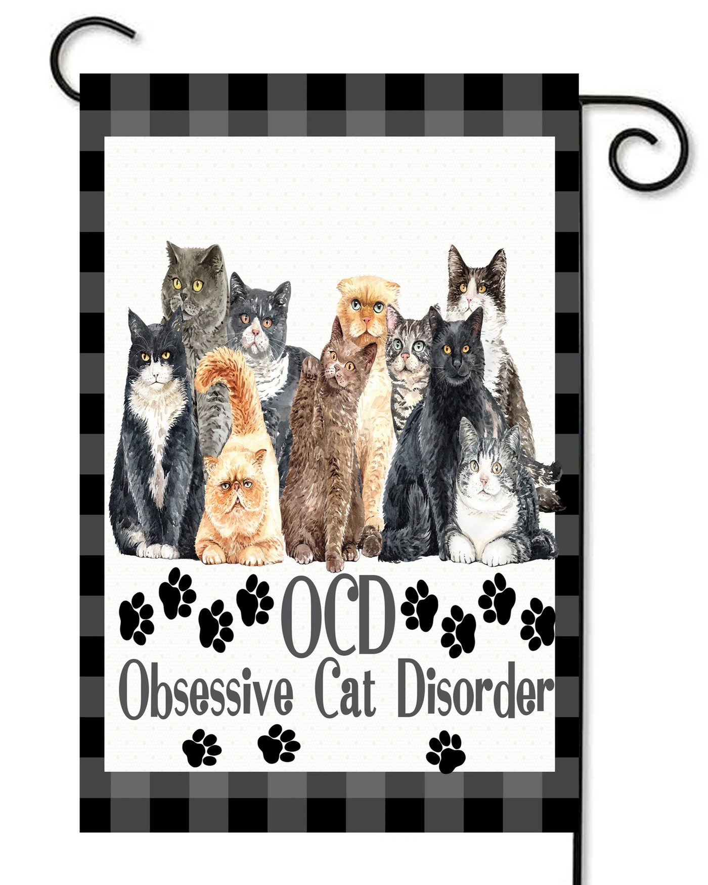 OCD: Obsessive Cat Disorder Garden Flag #G2091