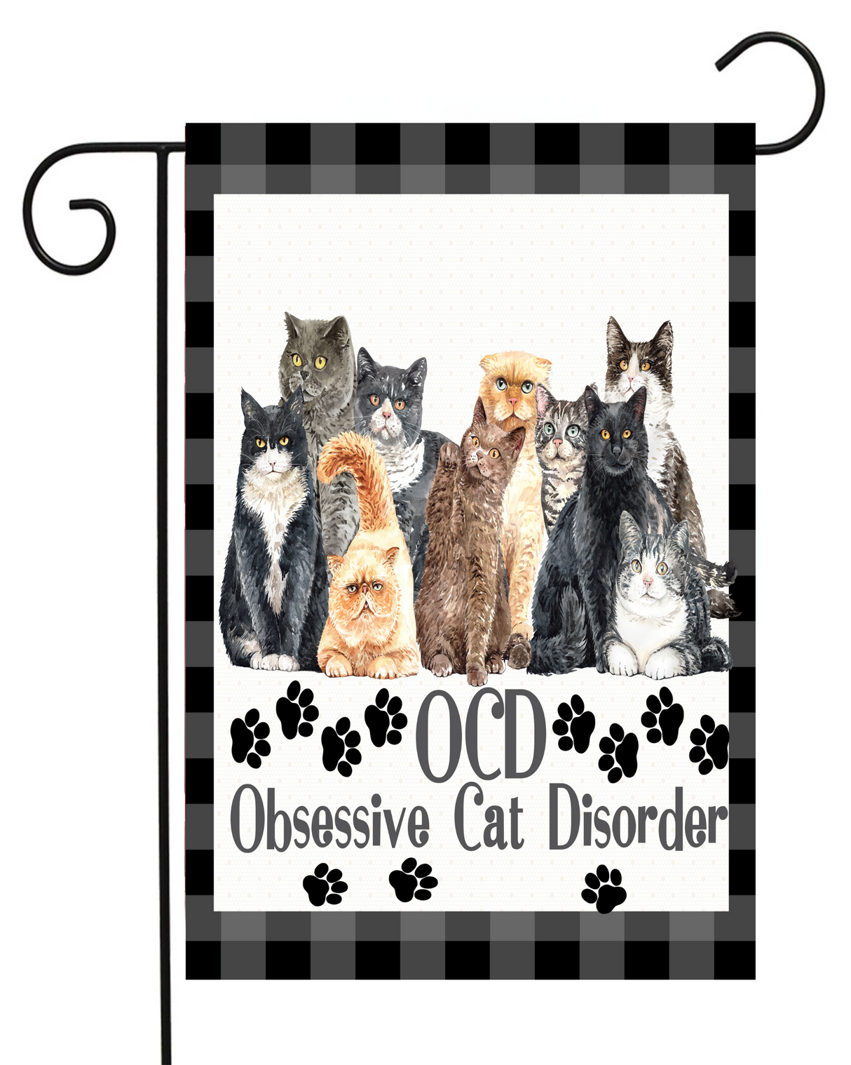 OCD: Obsessive Cat Disorder Garden Flag #G2091