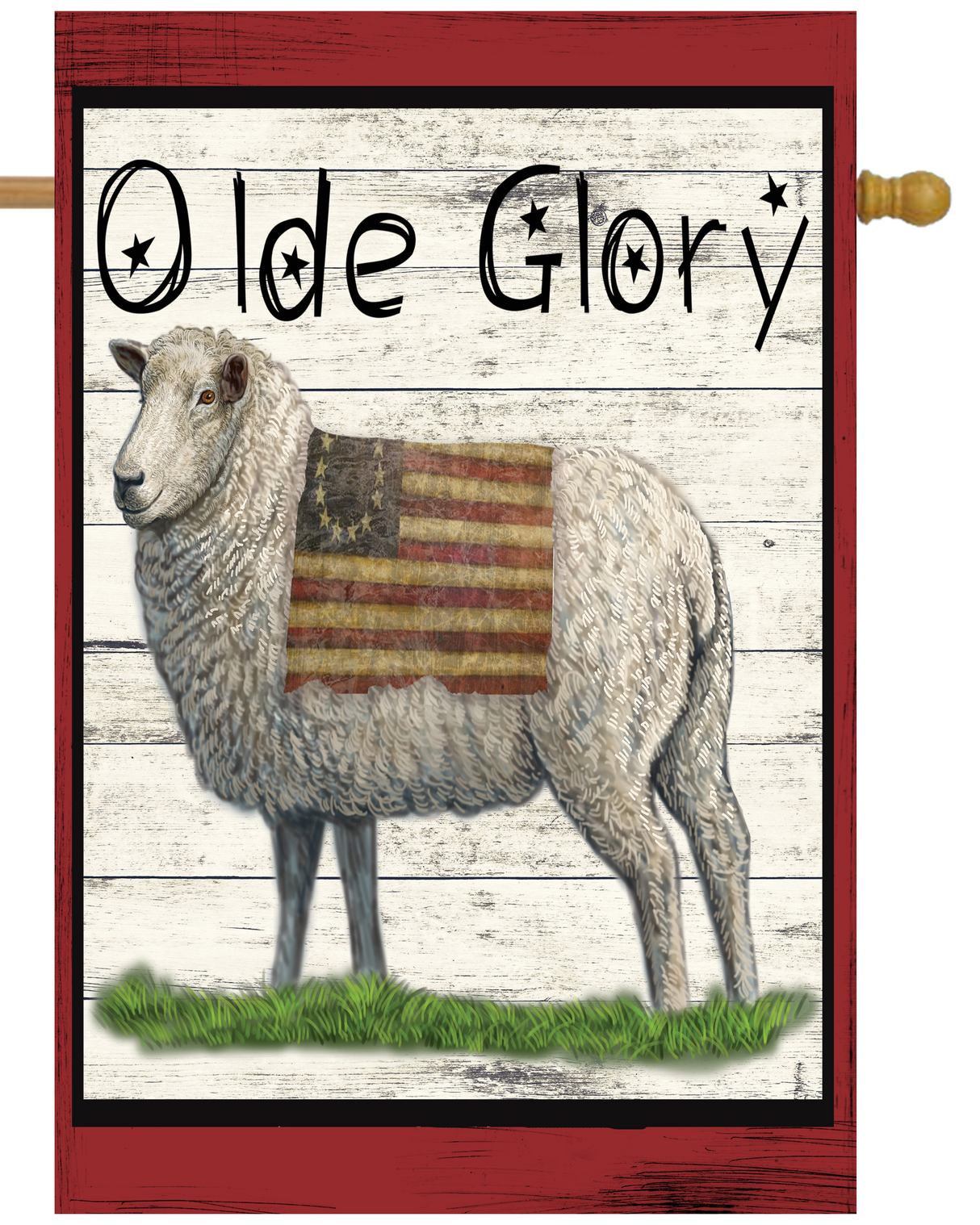 Old Glory Sheep House Flag #H2152