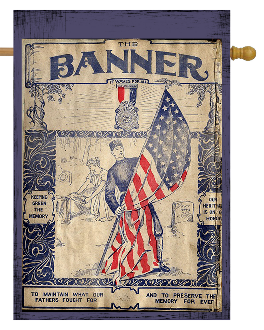 Patriotic Banner House Flag #H2627