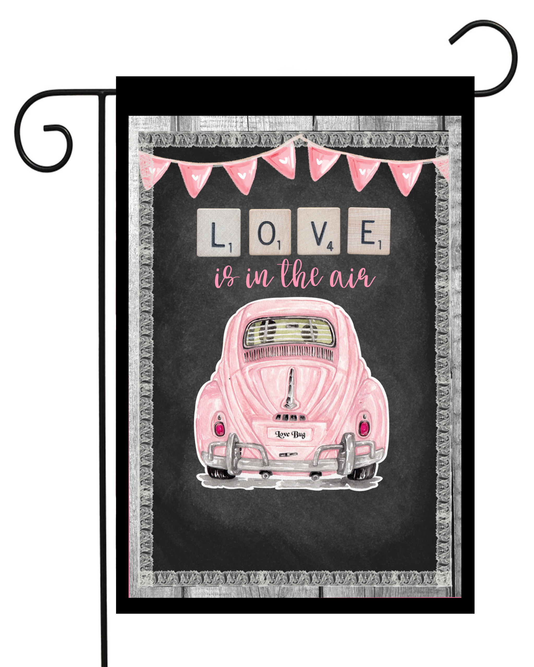 Pink Love Bug Garden Flag #G2041