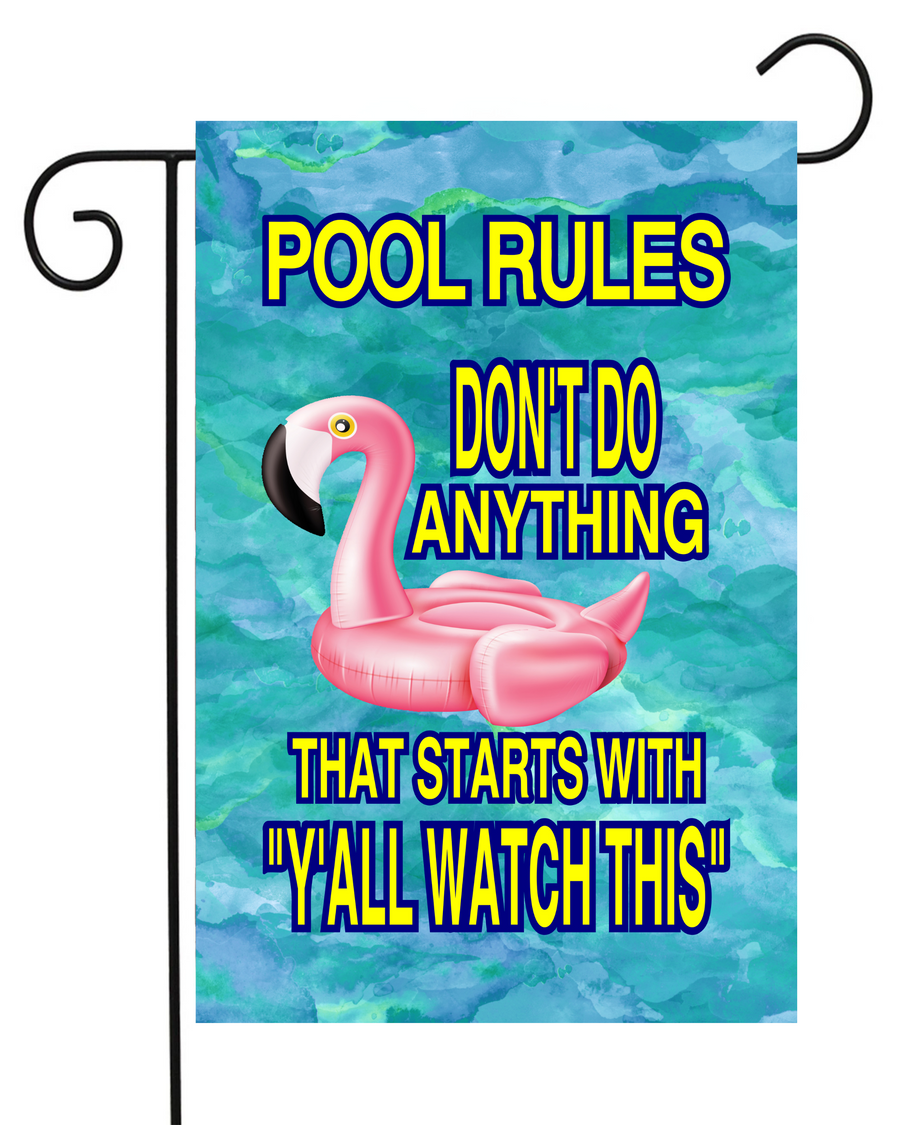 Pool Rules Garden Flag #G1499