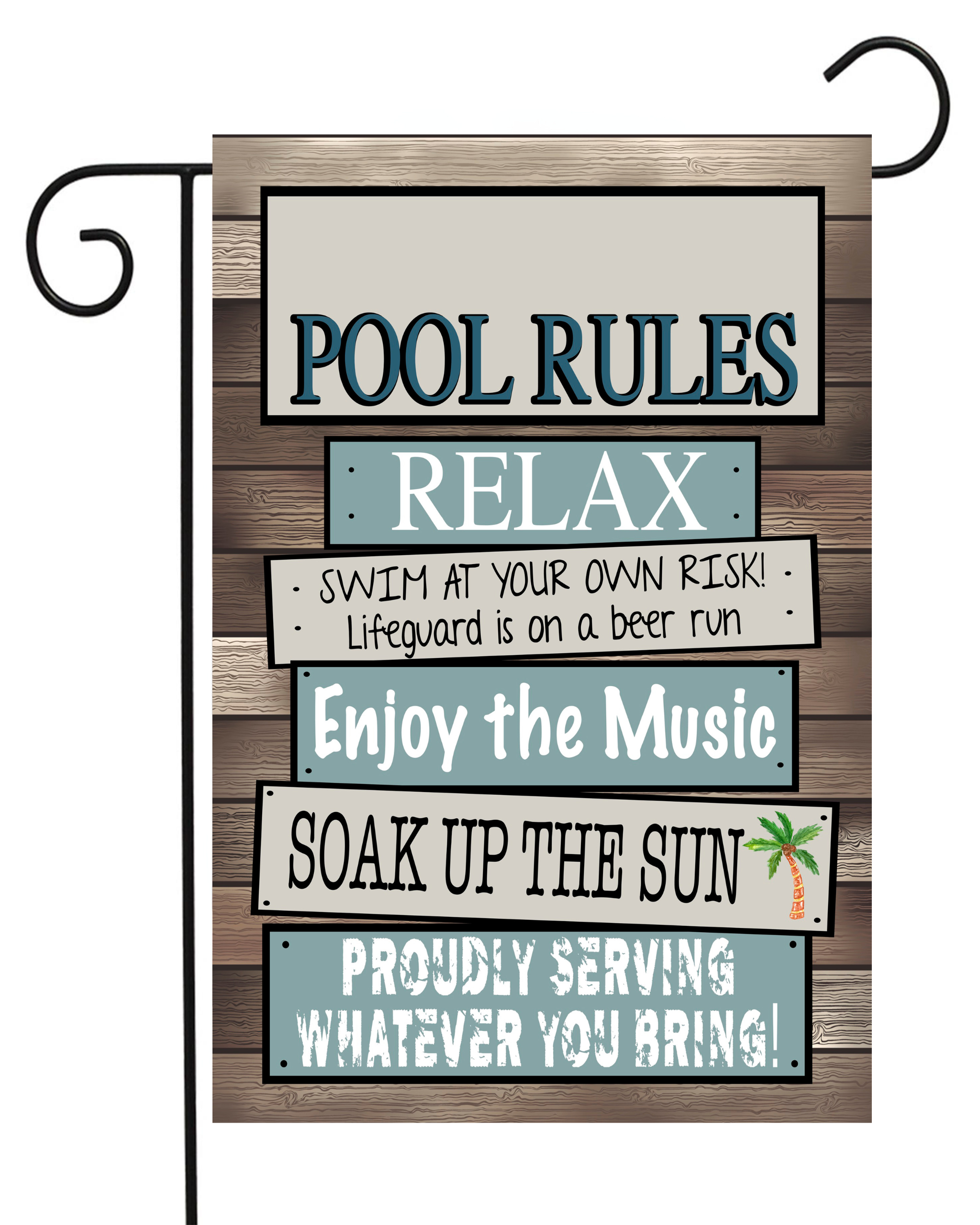 Pool Rules Garden Flag #G2634