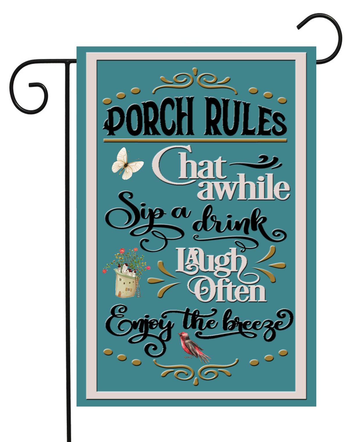 Porch Rules Garden Flag #G1410