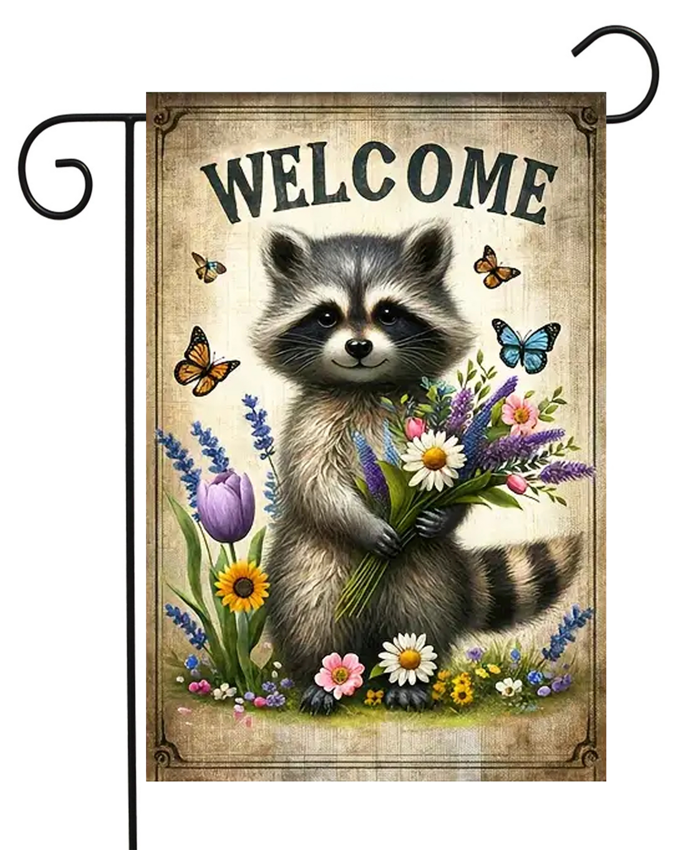 Raccoon Welcome Garden Flag #G2639