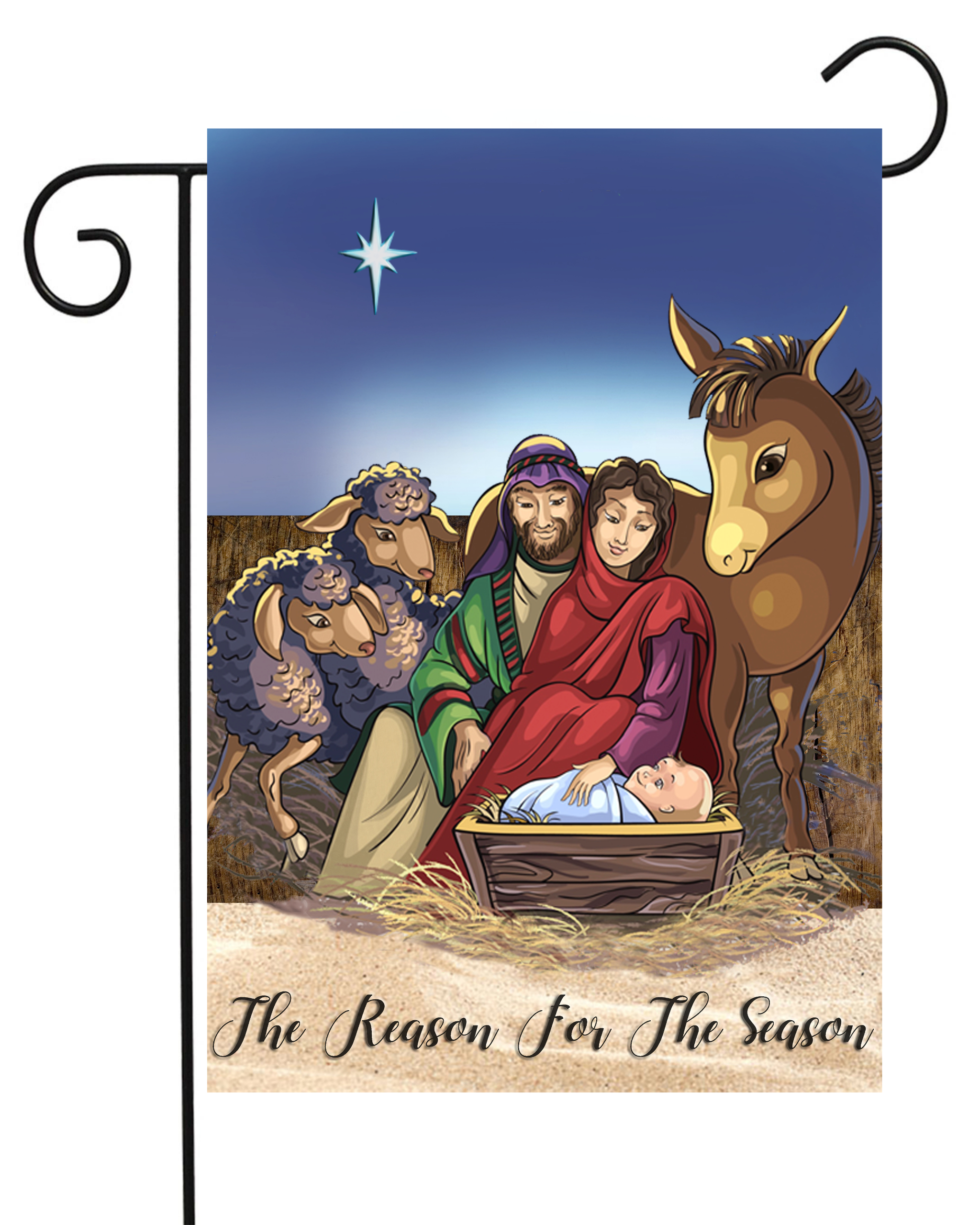 Reason for the Season Manger Star Garden Flag #G1714