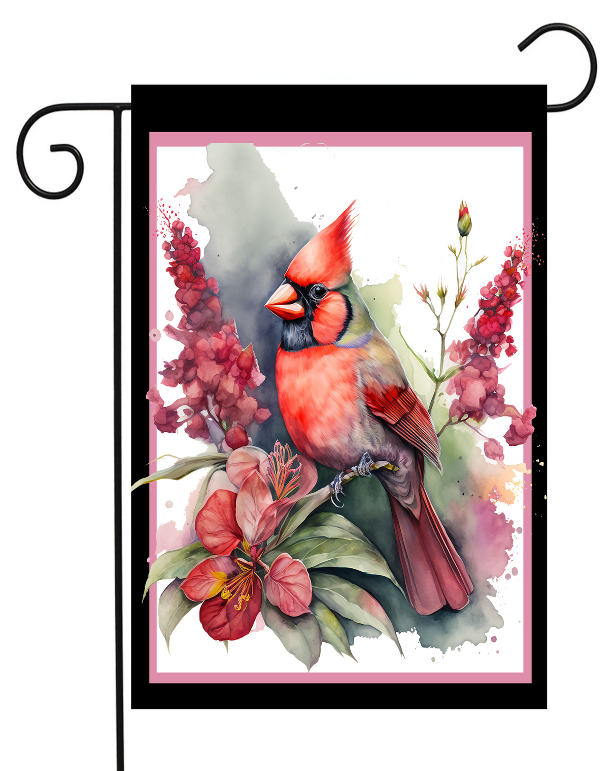 Red Cardinal Watercolor Garden Flag #G2569