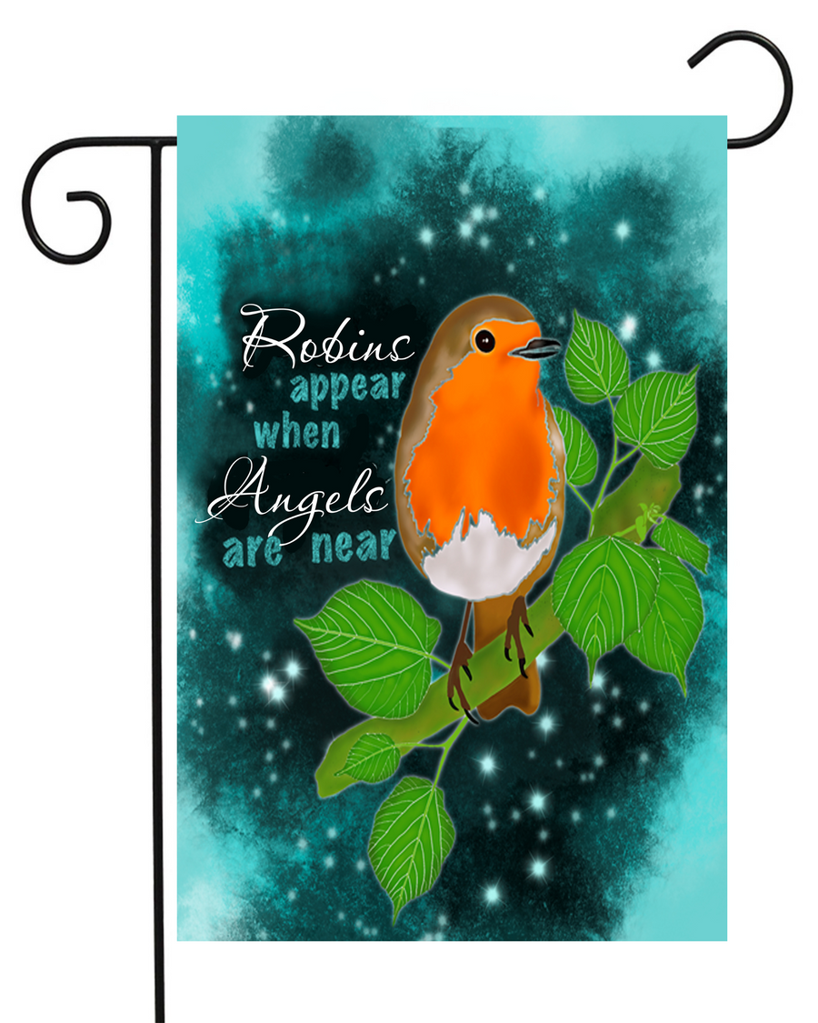 Robins Appear When Angels Are Near Garden Flag #G2367