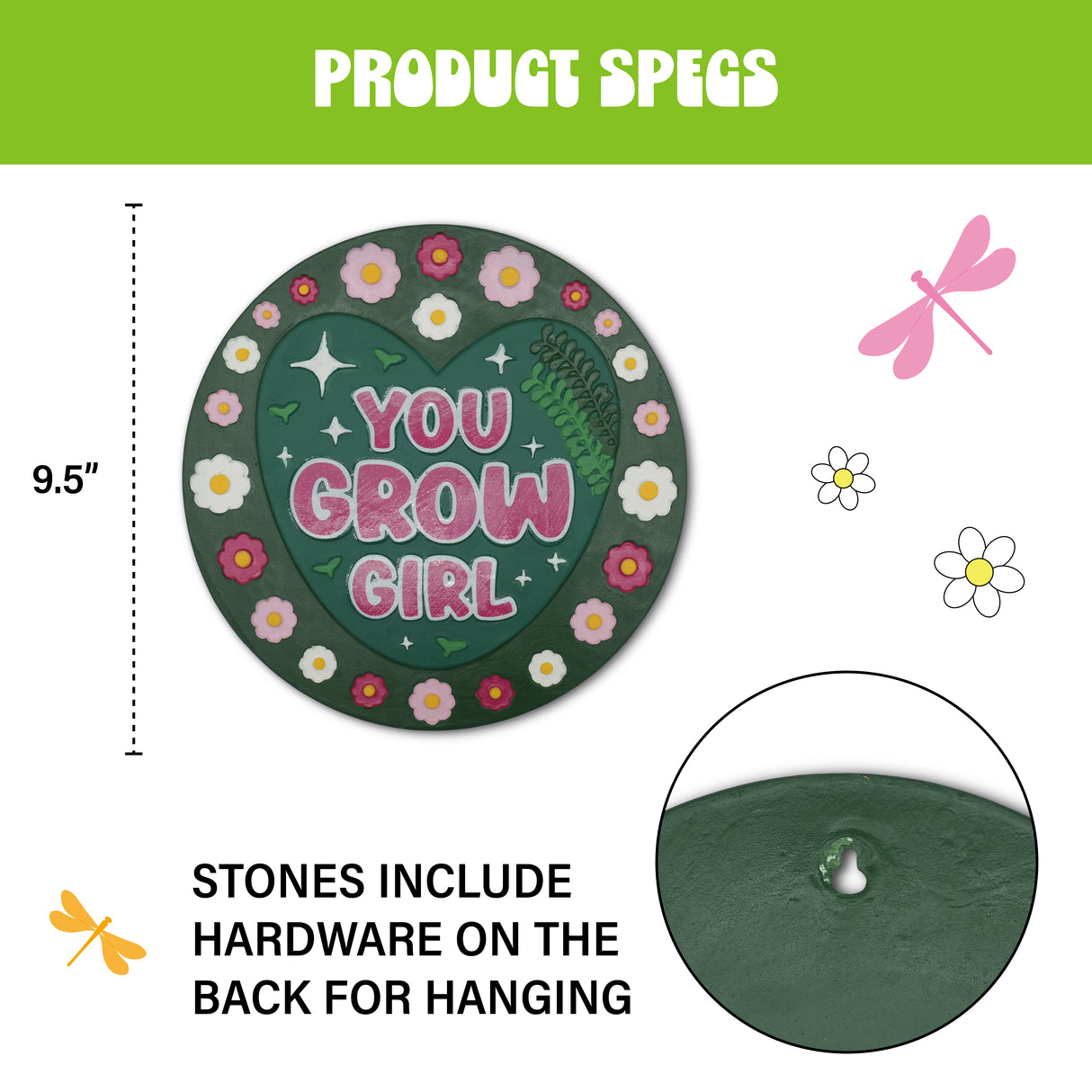 “You Grow Girl” Garden Stepping Stone #S1006
