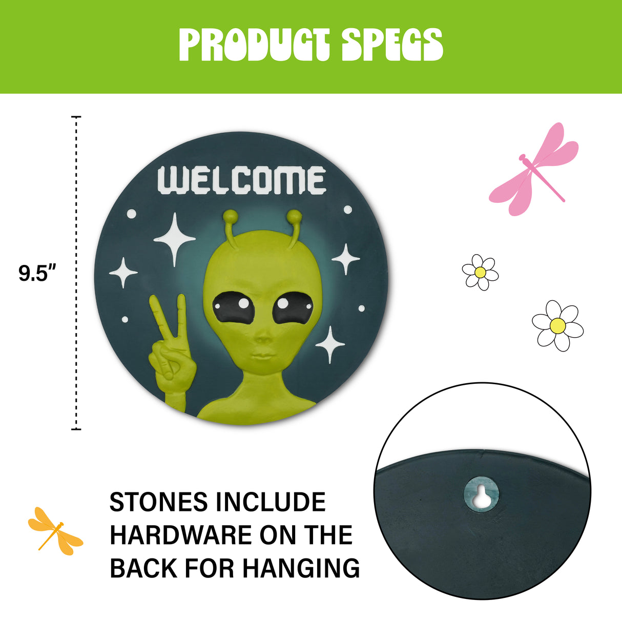 “Welcome Alien” Garden Stepping Stone #S1010