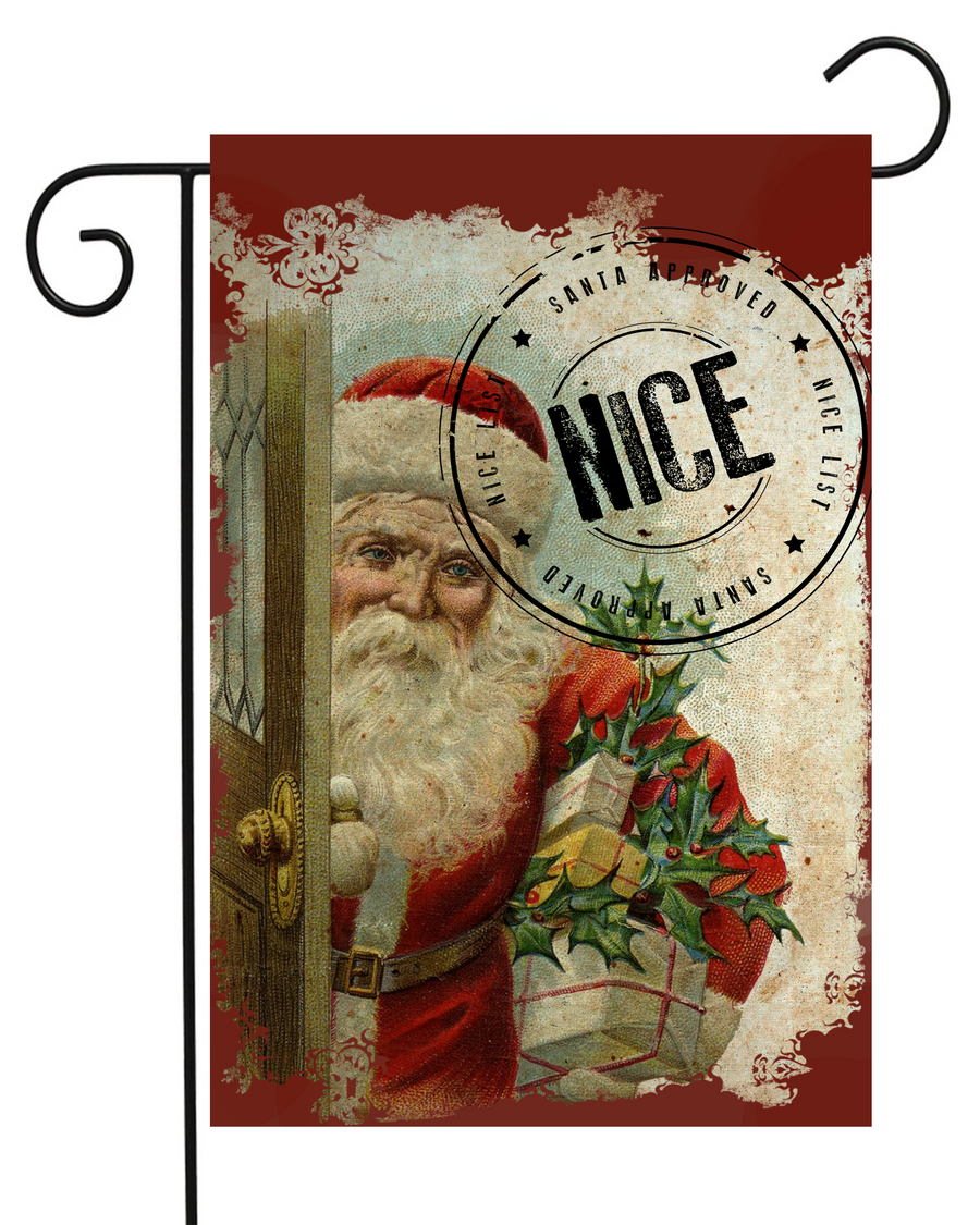 Santa Nice Stamp Garden Flag #G1823