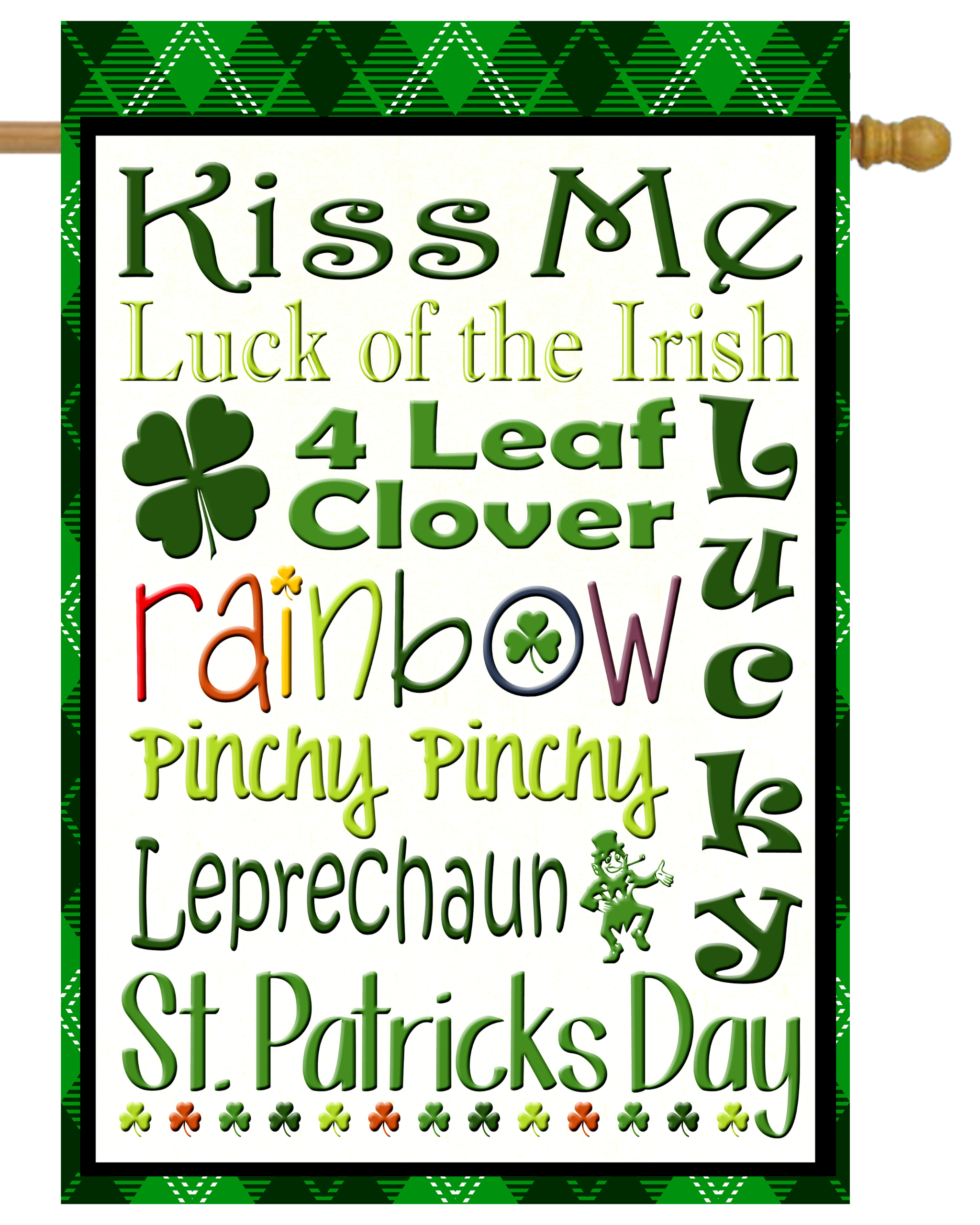 St. Patrick's Day Kiss Me House Flag # H1144