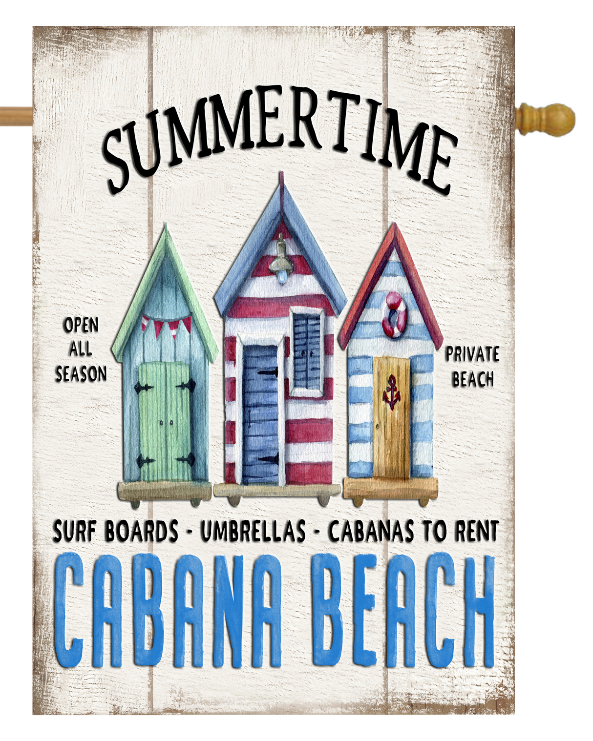 Summertime Cabana Beach House Flag #H2230