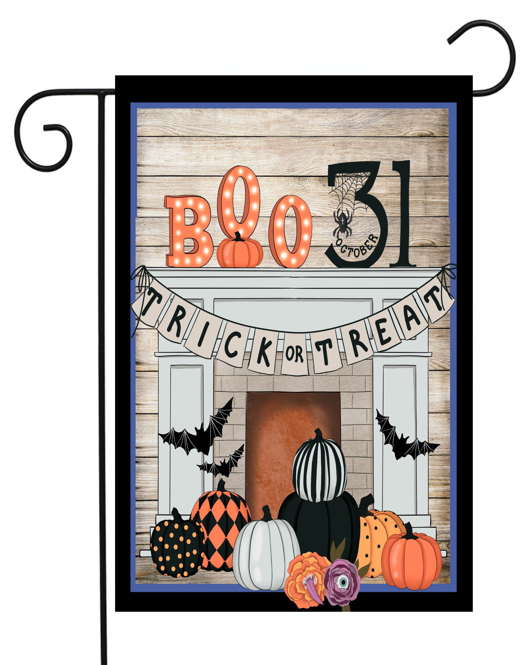 Trick or Treat BOO 31st Halloween Fireplace Garden Flag #G1551