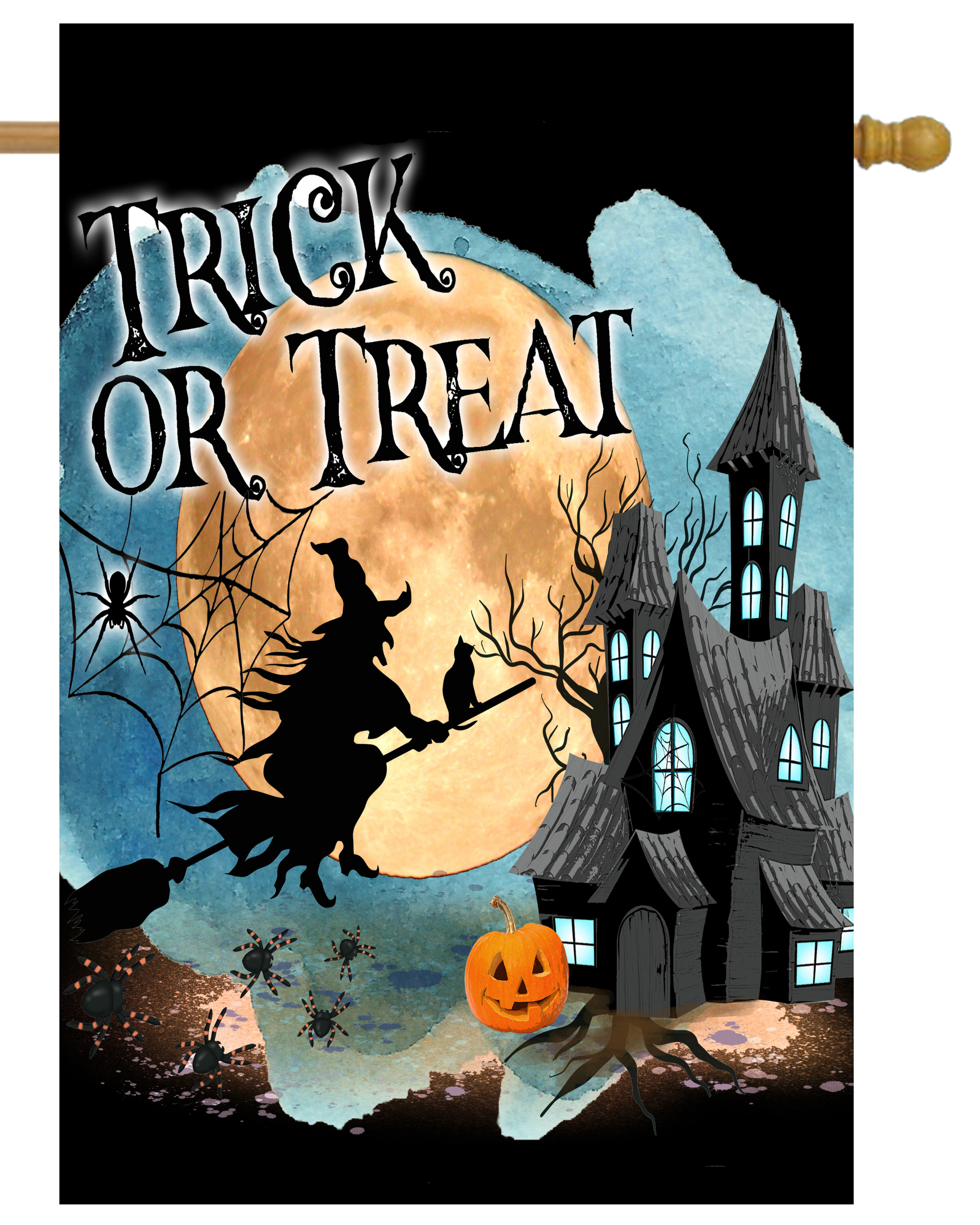 Trick or Treat Witch House Flag # H1239