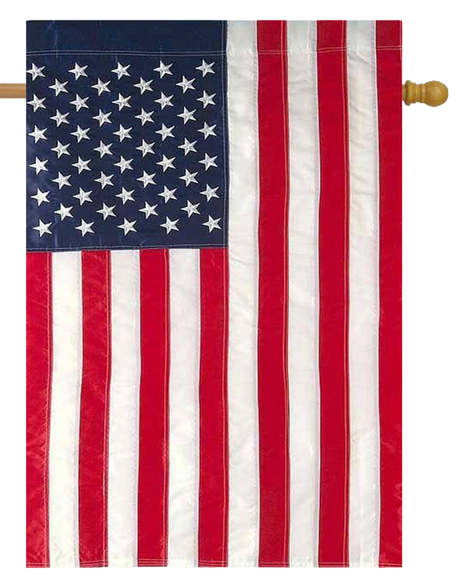 USA Nylon Embroidered Stars and Stitched Stripes House Flag #H2154