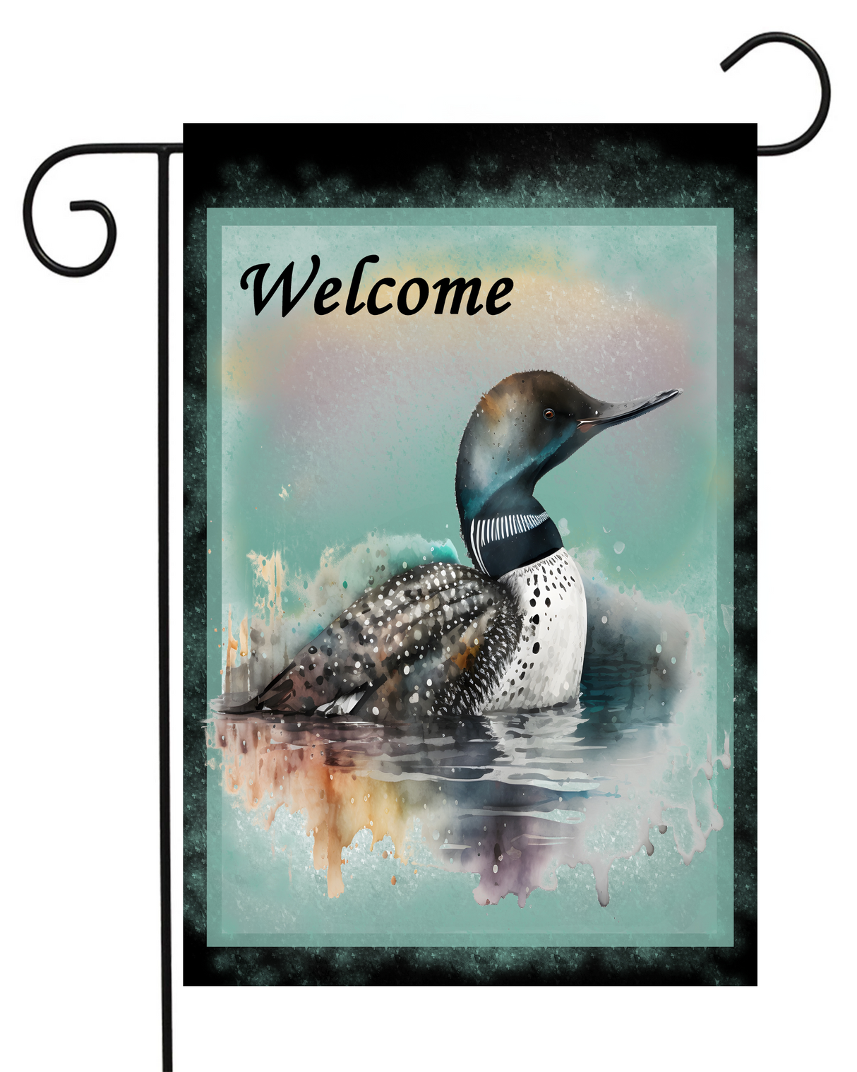 Watercolor Loon Garden Flag #G2606