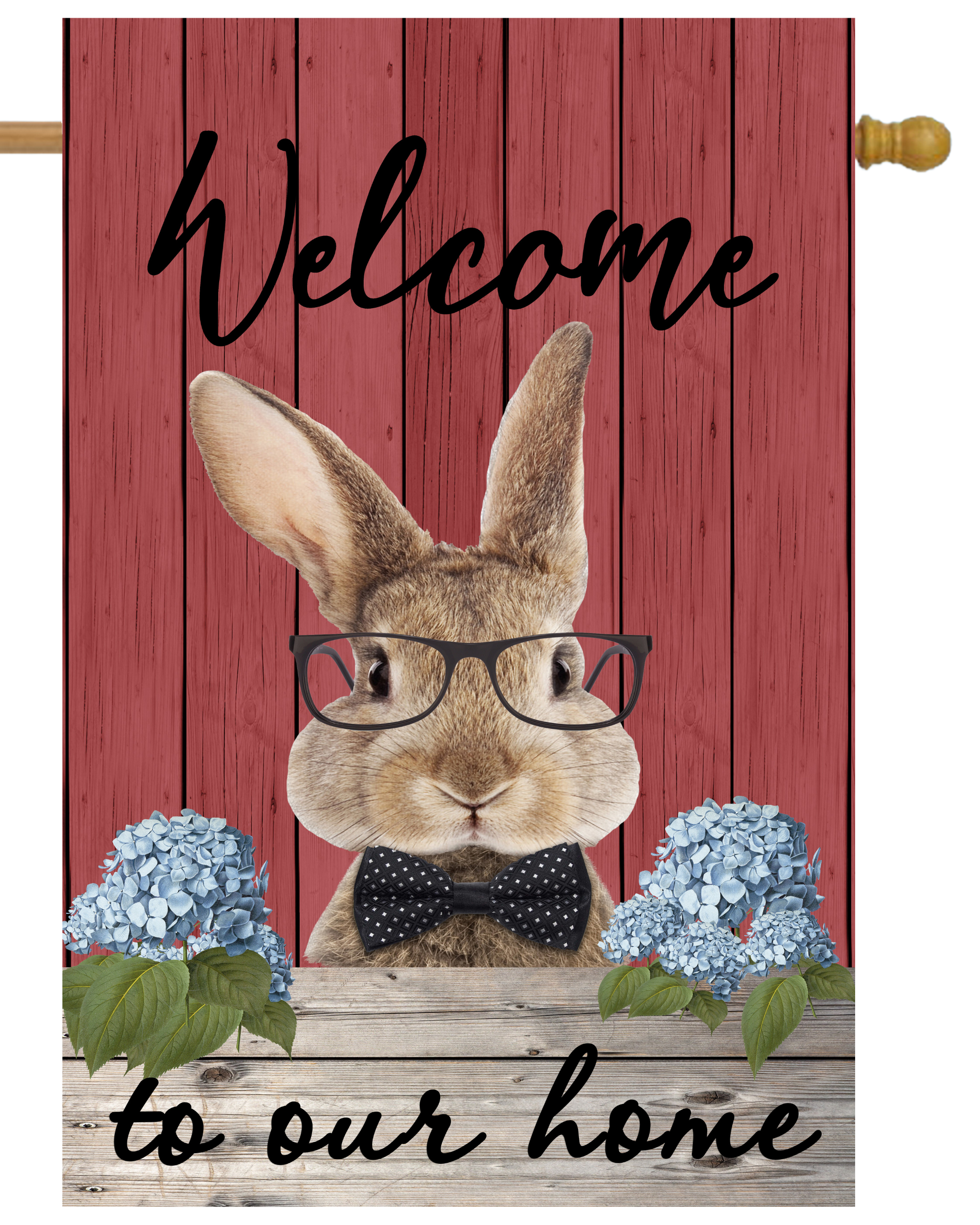 Welcome Bunny House Flag # H1314