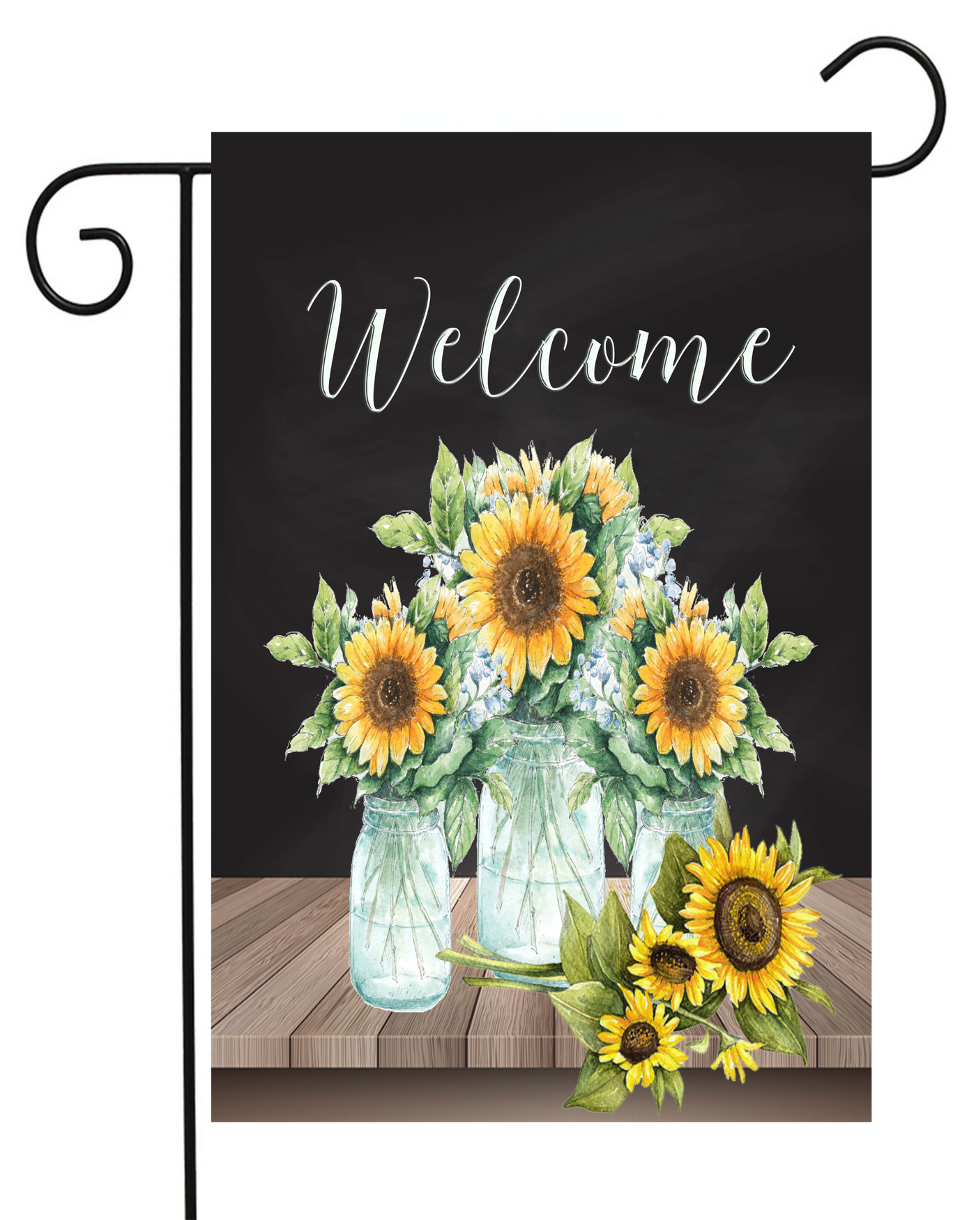 Welcome Sunflower Jars Garden Flag #G1888