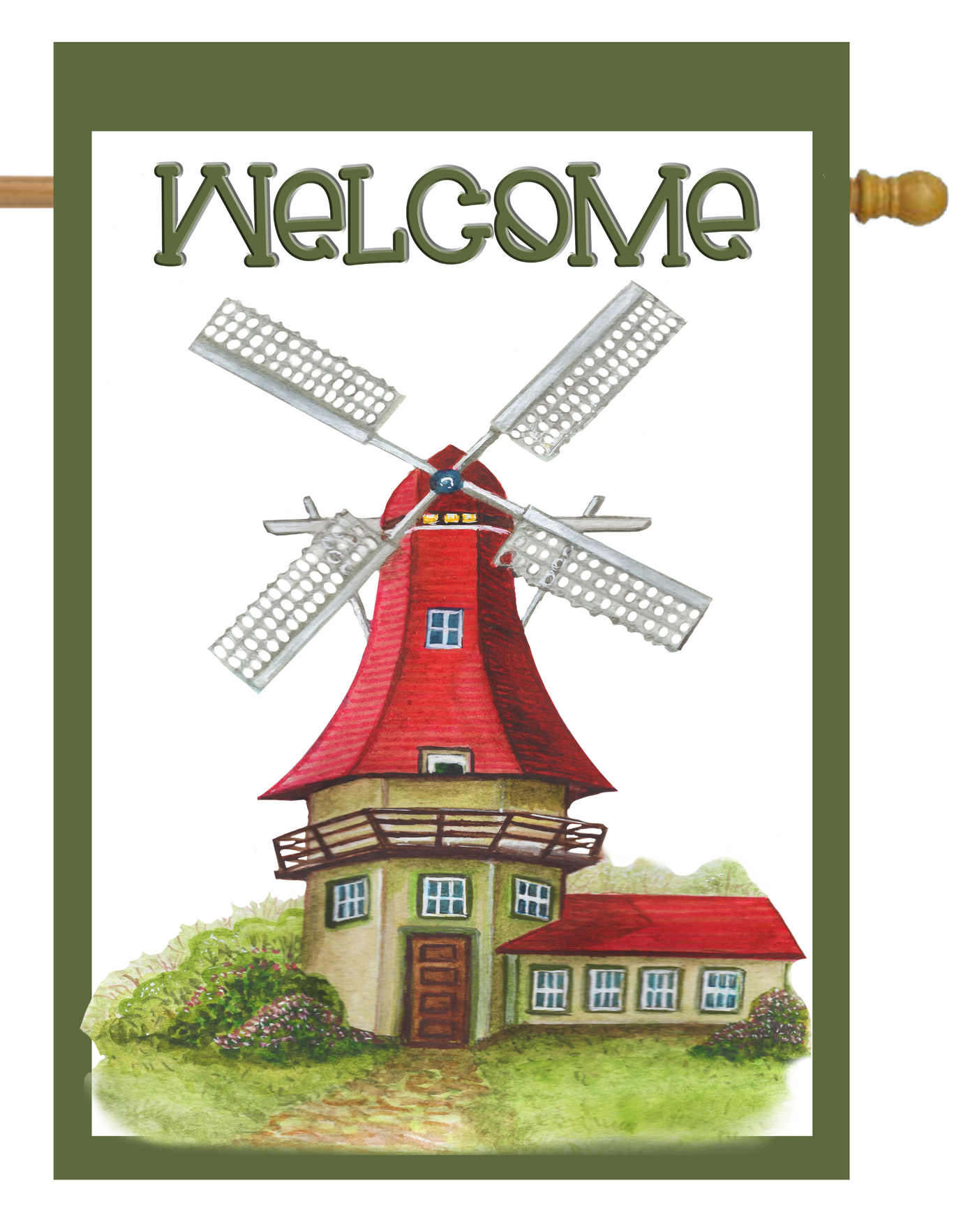 Welcome Windmill House Flag #H2425