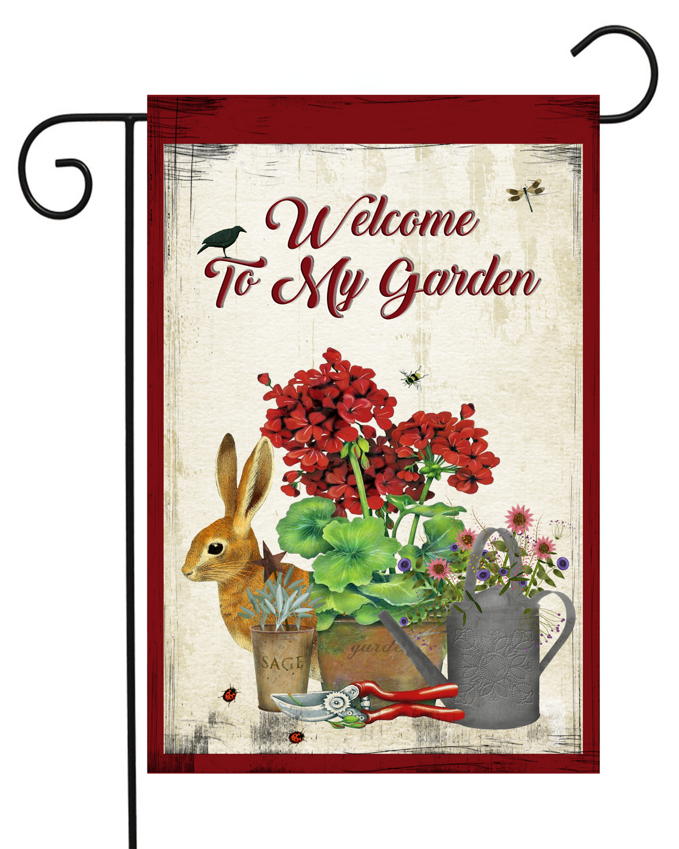 Welcome to My Garden Bunny Garden Flag #G1043