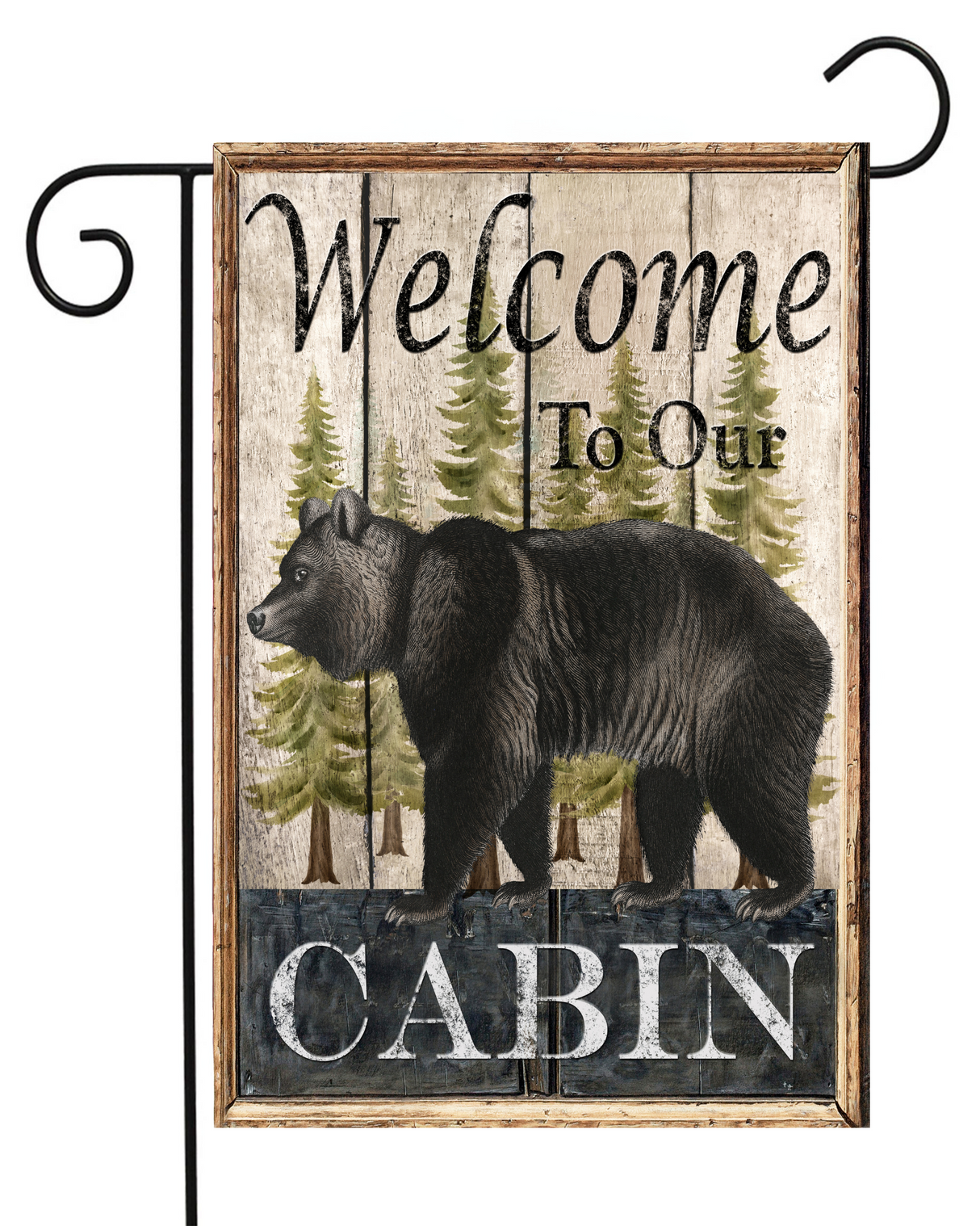 Welcome to Our Cabin With Bear Garden Flag #G2541