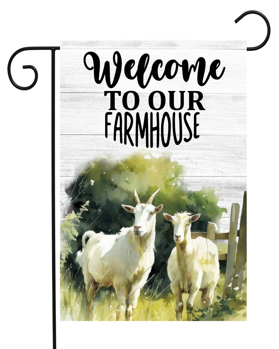 Welcome to Our Farm Goats Garden Flag #G2555