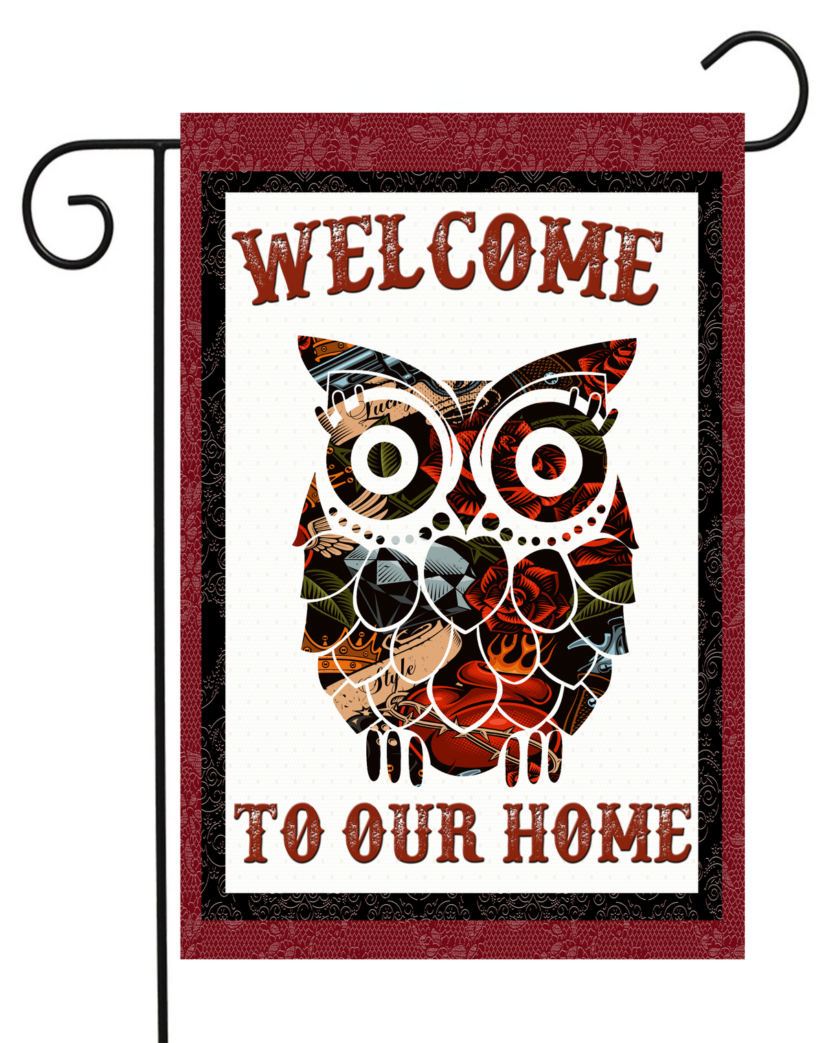 Welcome to Our Home Owl Garden Flag #G1369