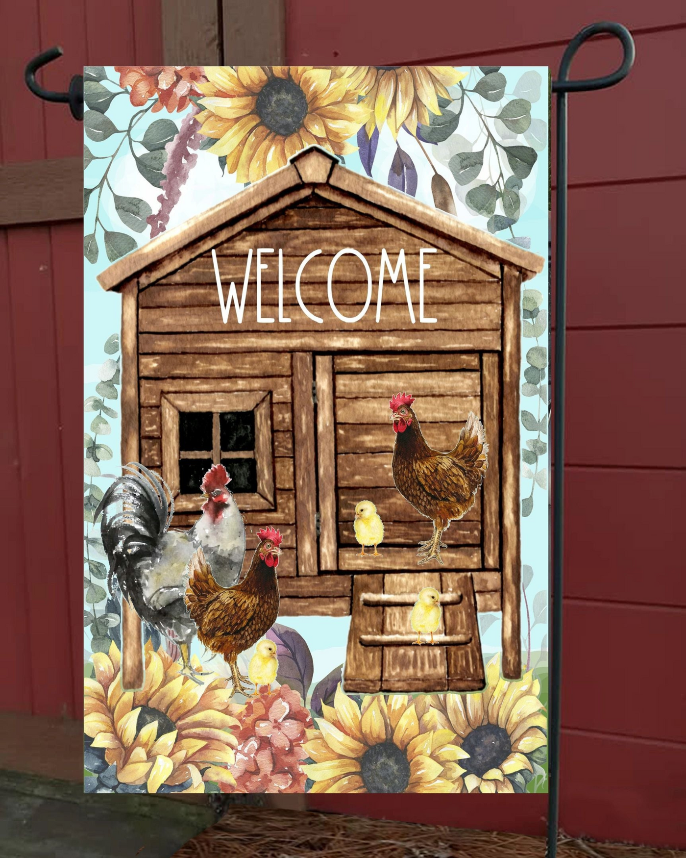 Welcome to the Chicken Coop Garden Flag #G2079