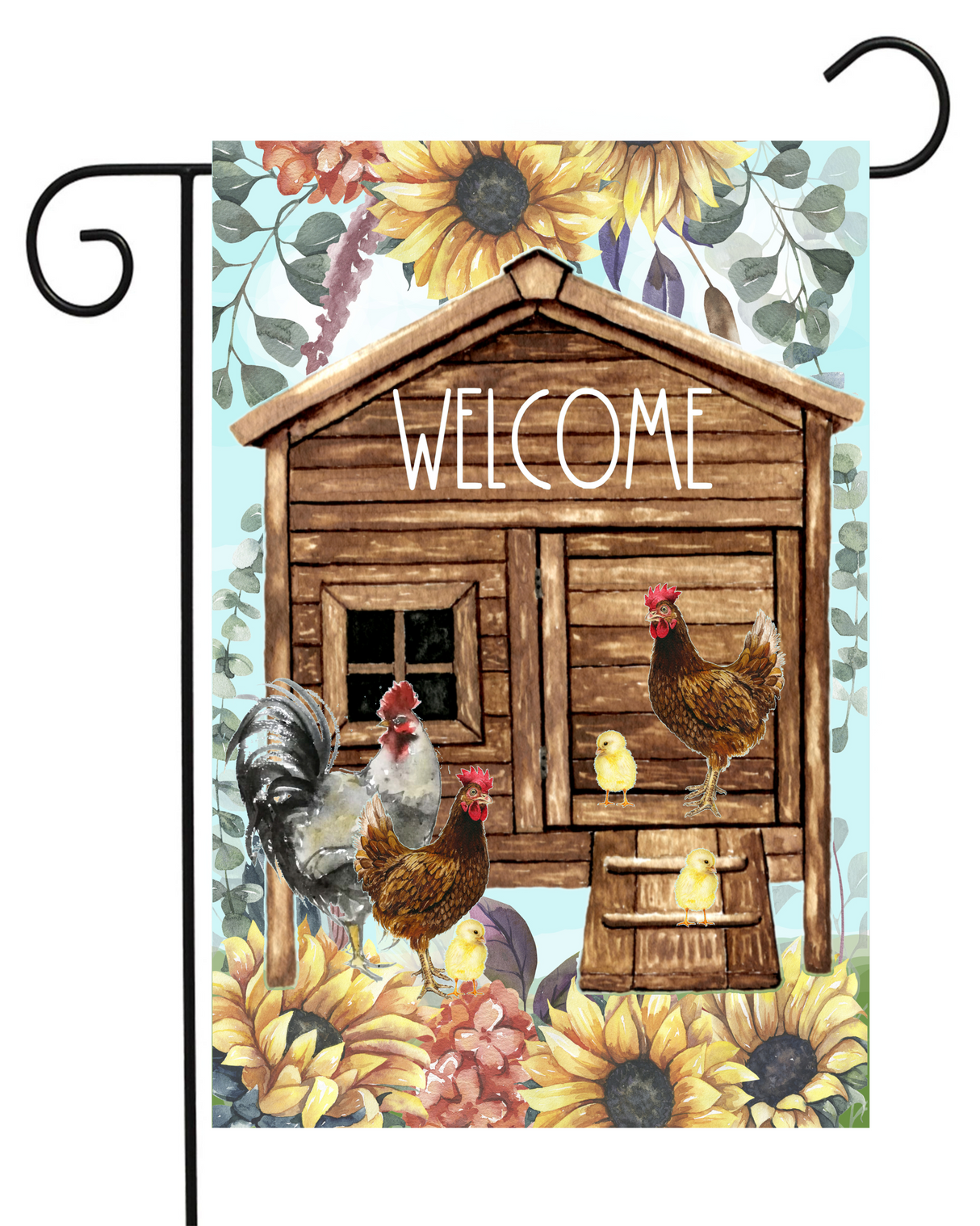 Welcome to the Chicken Coop Garden Flag #G2079