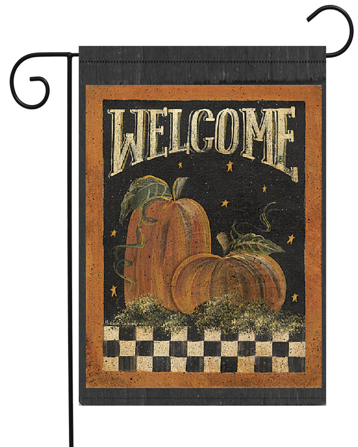 Welcome Pumpkins Primitive Garden Flag #G2279