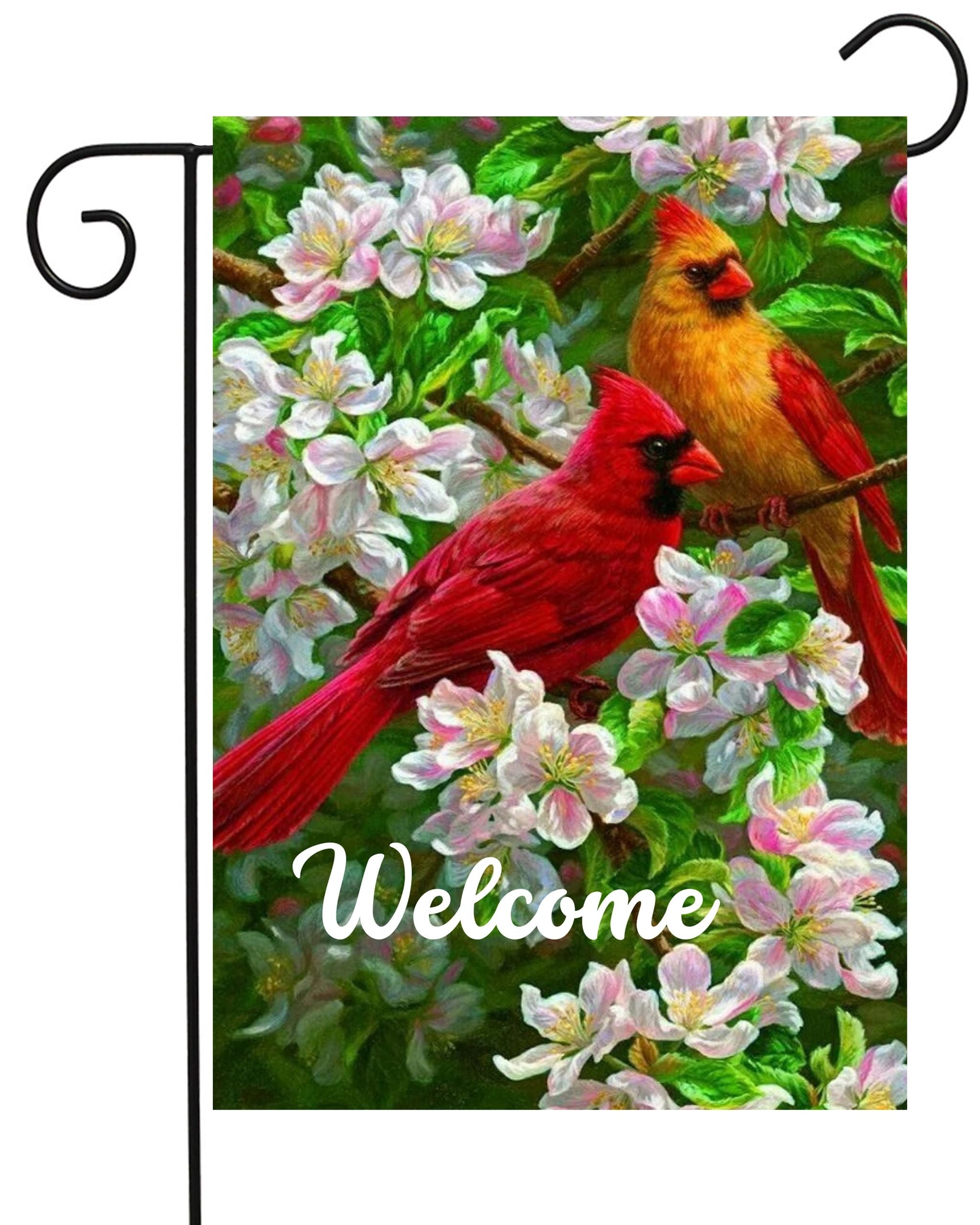 Male Female Cardinals Welcome Garden Flag #G2400